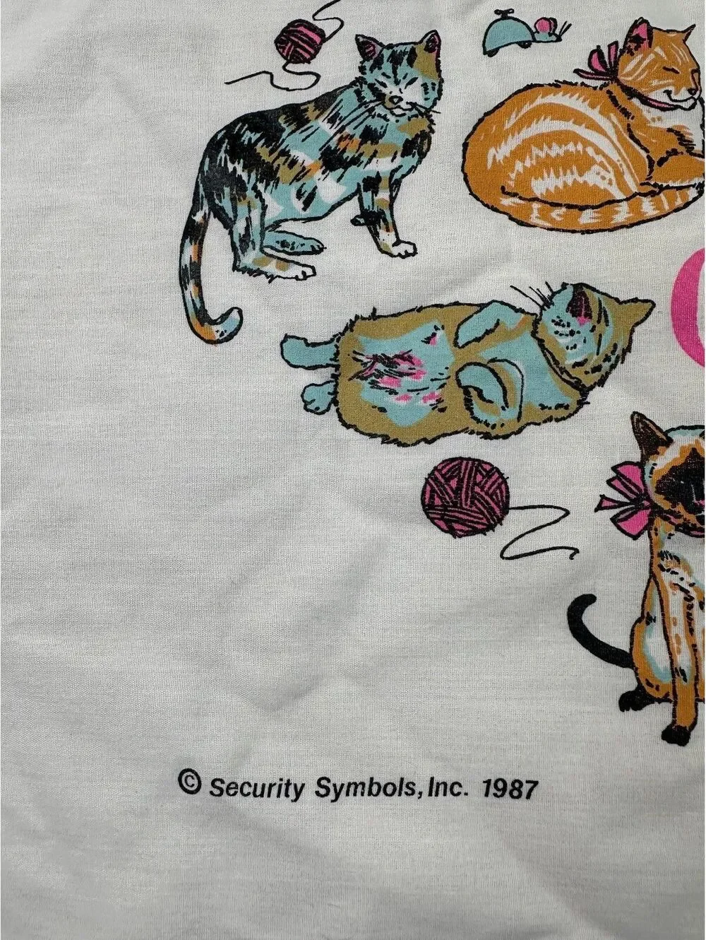 Vintage 80s Time for a Cat nap pillowcase made in usa cats playful funny animals